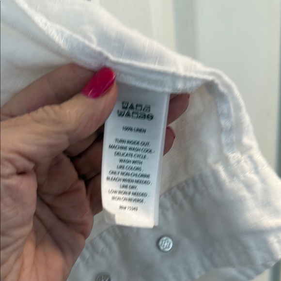 White linen jeans Jacket, large - Picture 3 of 4